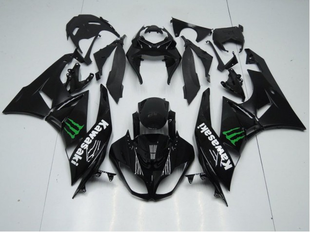 2009-2012 Black with Monster Kawasaki Ninja ZX6R Fairings 2009-2012 Black with Monster Kawasaki Ninja ZX6R Fairings