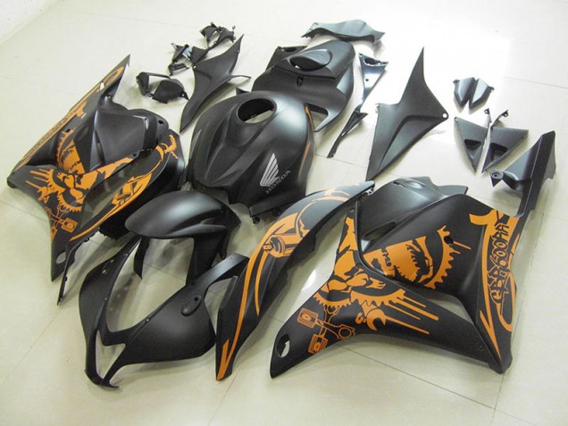 2009-2012 Matte Black Orange Sticker Honda CBR600RR Fairings 2009-2012 Matte Black Orange Sticker Honda CBR600RR Fairings