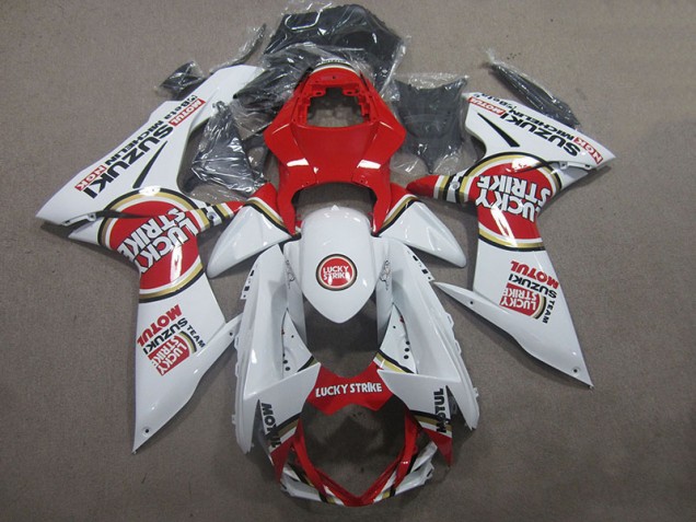 2011-2020 Red White Lucky Strike Suzuki GSXR600 Fairings 2011-2020 Red White Lucky Strike Suzuki GSXR600 Fairings