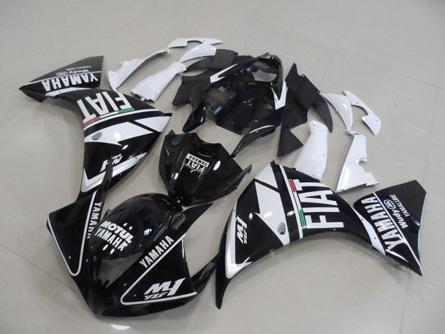 2012-2014 Black White Fiat Yamaha YZF R1 Fairings 2012-2014 Black White Fiat Yamaha YZF R1 Fairings