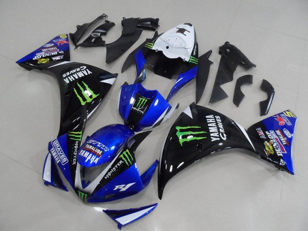 2012-2014 Blue Black Monster Yamaha YZF R1 Fairings & Bodywork 2012-2014 Blue Black Monster Yamaha YZF R1 Fairings & Bodywork