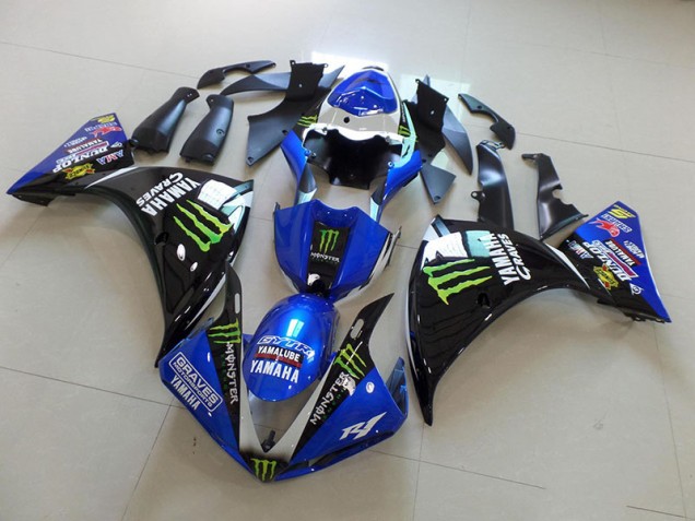 2012-2014 Blue Black Monster Yamaha YZF R1 Fairings 2012-2014 Blue Black Monster Yamaha YZF R1 Fairings