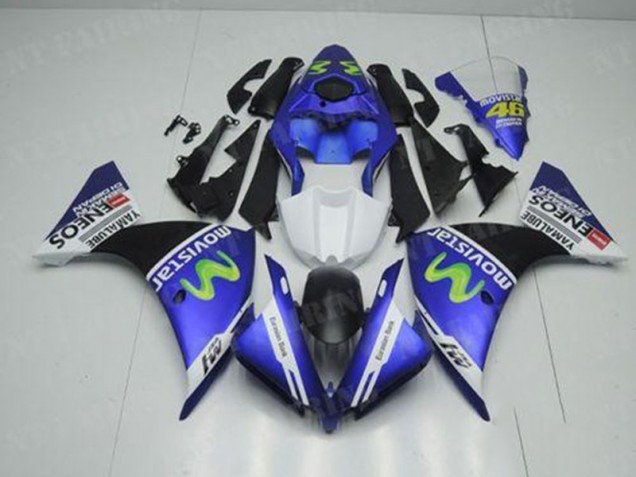2012-2014 Blue White Black Yamaha YZF R1 Fairings 2012-2014 Blue White Black Yamaha YZF R1 Fairings