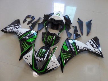 2012-2014 White Green Big Monster Yamaha YZF R1 Fairings