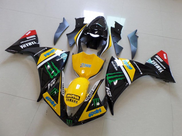2012-2014 Yellow Black Monster Yamaha YZF R1 Fairings & Bodywork 2012-2014 Yellow Black Monster Yamaha YZF R1 Fairings & Bodywork