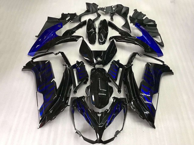2012-2016 Black Blue Flame Kawasaki Ninja EX650 Fairings 2012-2016 Black Blue Flame Kawasaki Ninja EX650 Fairings