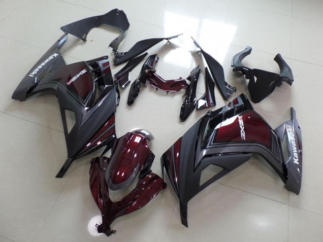 2013-2016 Dark Red and Grey Kawasaki Ninja ZX300R Fairings 2013-2016 Dark Red and Grey Kawasaki Ninja ZX300R Fairings