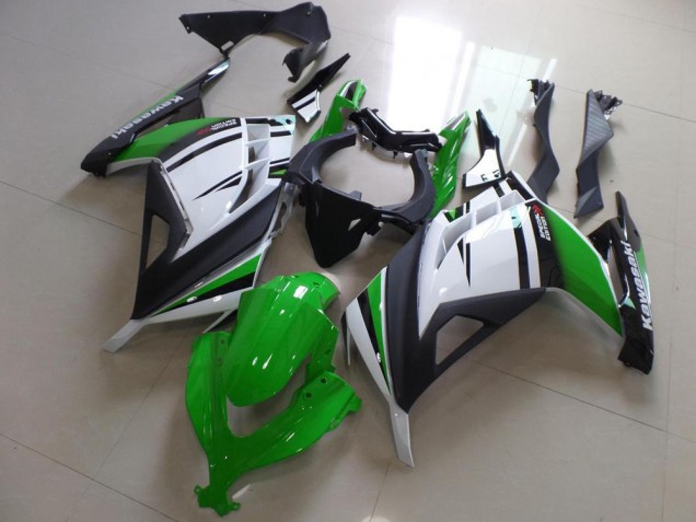 2013-2016 Green Black and White Kawasaki Ninja ZX300R Fairings 2013-2016 Green Black and White Kawasaki Ninja ZX300R Fairings